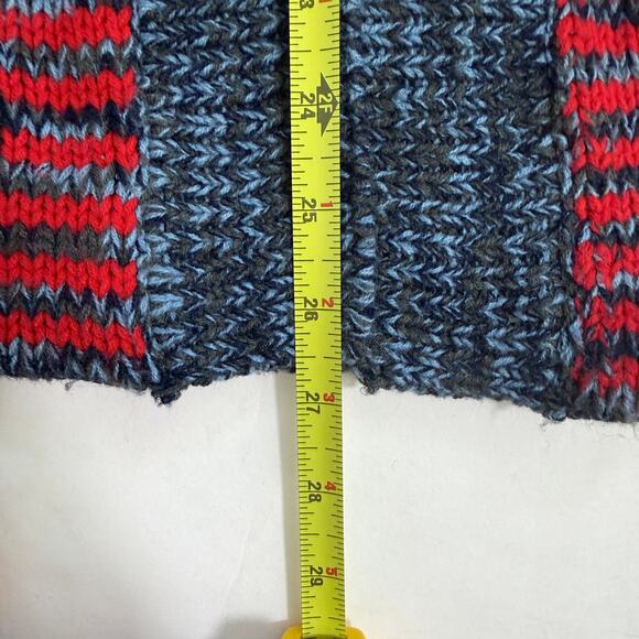 VTG Sears JR Bazaar Knit Cardigan Sweater M Colorful Hearts Striped School Twee - Picture 6 of 12